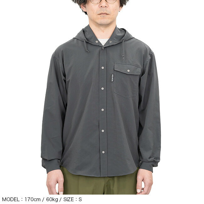 RIDGE MOUNTAIN GEARフード付きブラックシャツ RIDGE MOUNTAIN GEAR Hooded Long Sleeve Shirt リッジ